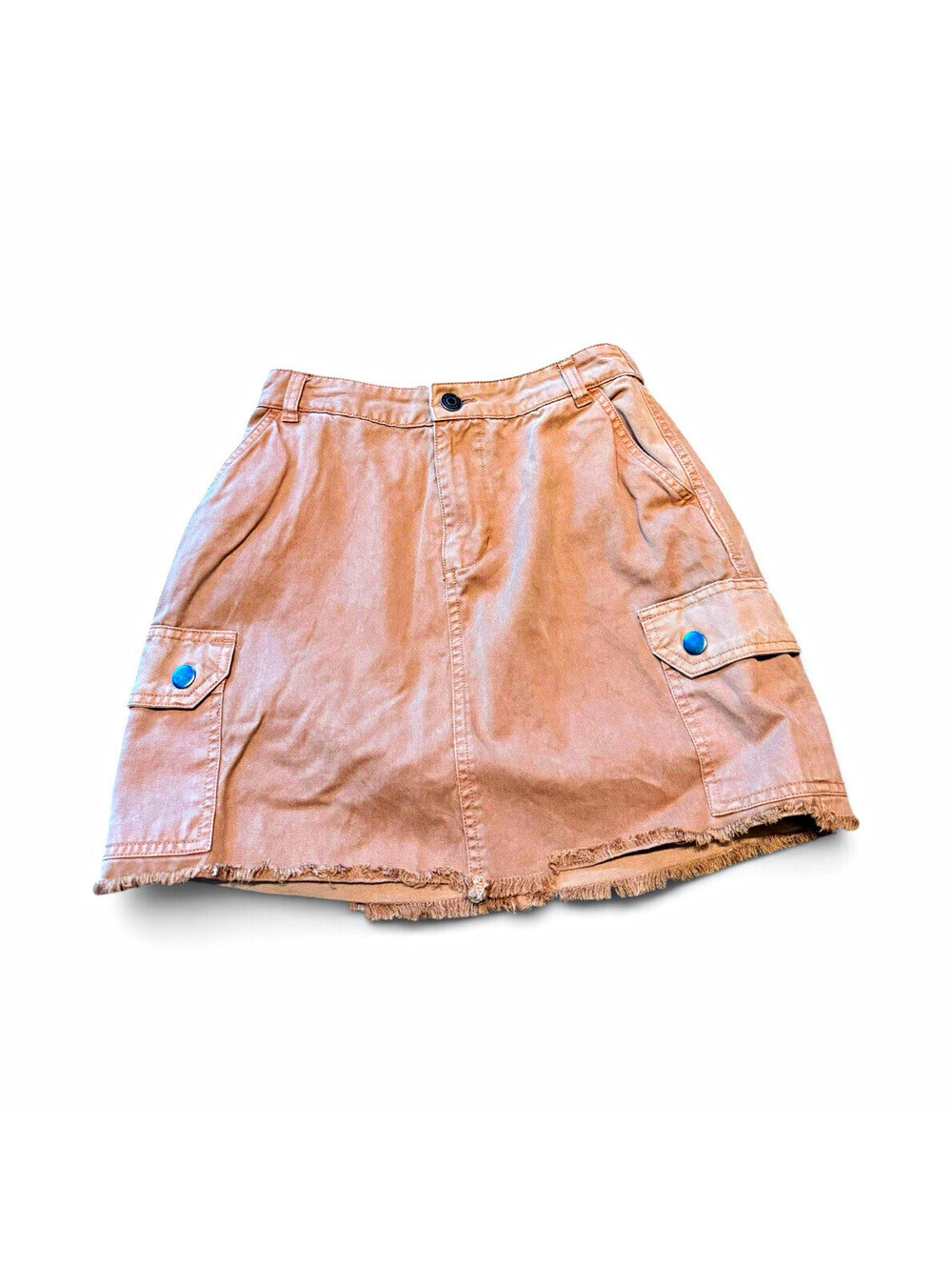 Aéropostale Women's Brown Cargo Skirt M Cotton Twill Elastic Waist Pockets